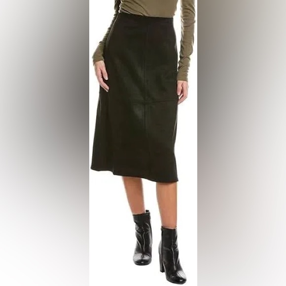 Faux Suede Midi Skirt - Picture 2 of 7